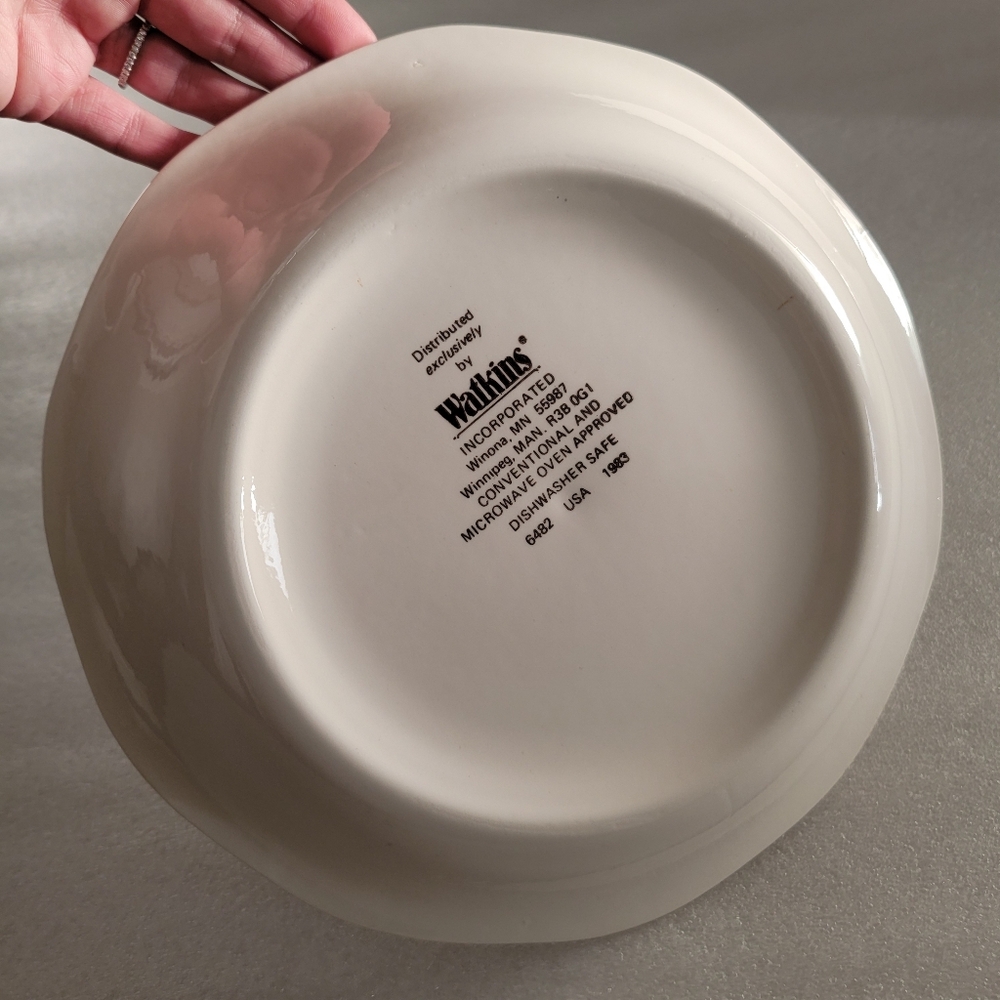 Watkins White Ceramic Dutch Brownie Pie Chocolate Pie Plate Dish Kitchen Baking - Picture 2 of 9